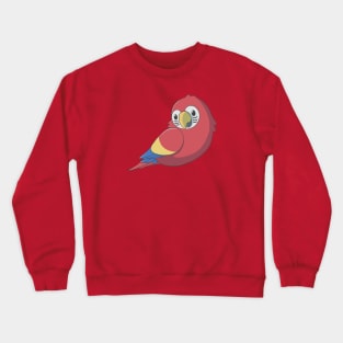 Cute fluffy scarlet macaw Crewneck Sweatshirt